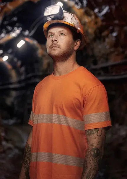 SYZMIK Men's Hi Vis Segmented Tape Cotton Tee Shirt ZH510 Metro Workwear.